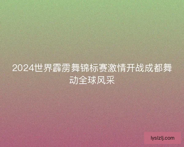 2024世界霹雳舞锦标赛激情开战成都舞动全球风采